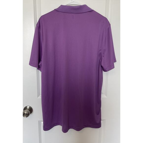IZOD Golf Men's Purple Polo Shirt Size XL Grid Texture Button Closure Comfort - Picture 2 of 6